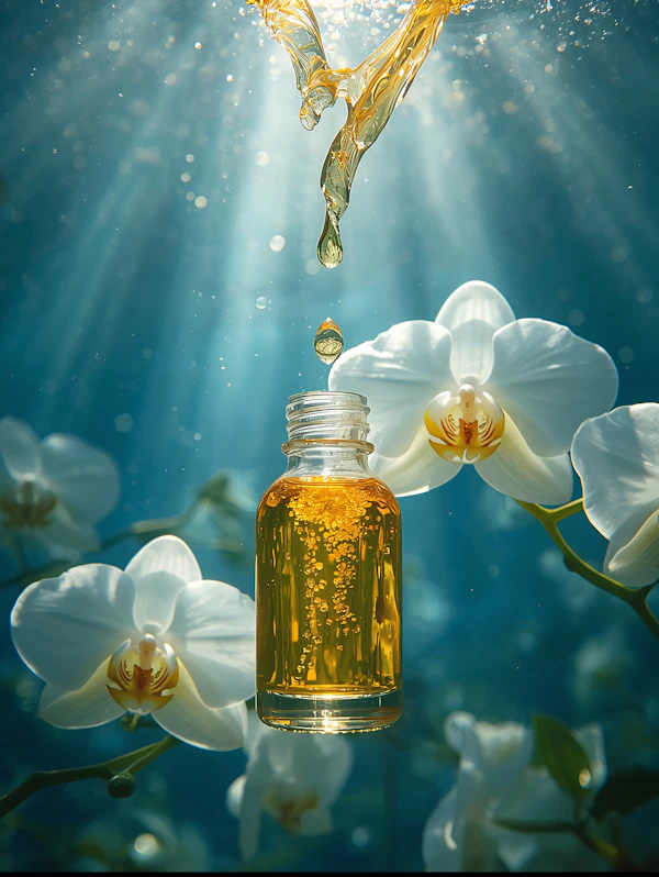 Golden Liquid and Orchids