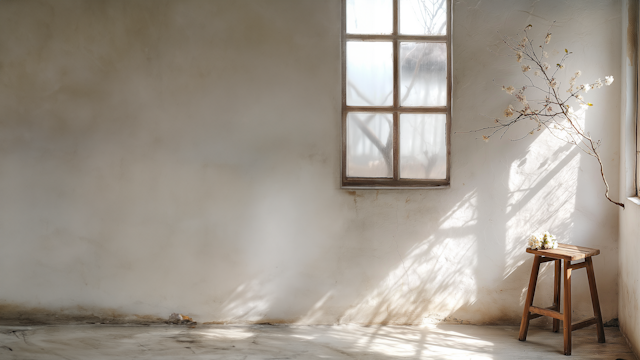 Serene Sunlit Room with Blossoms