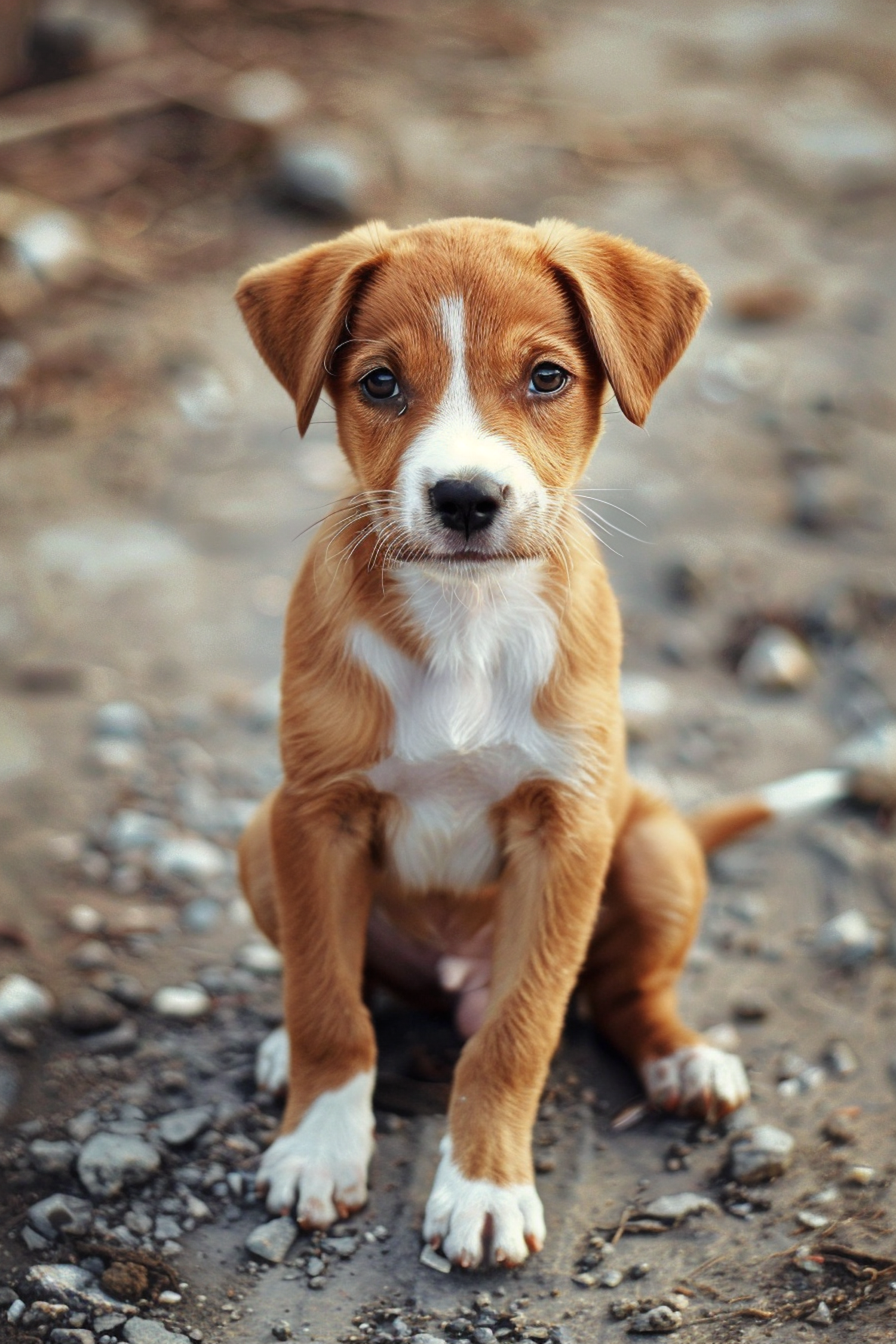 Soulful Puppy on Stones