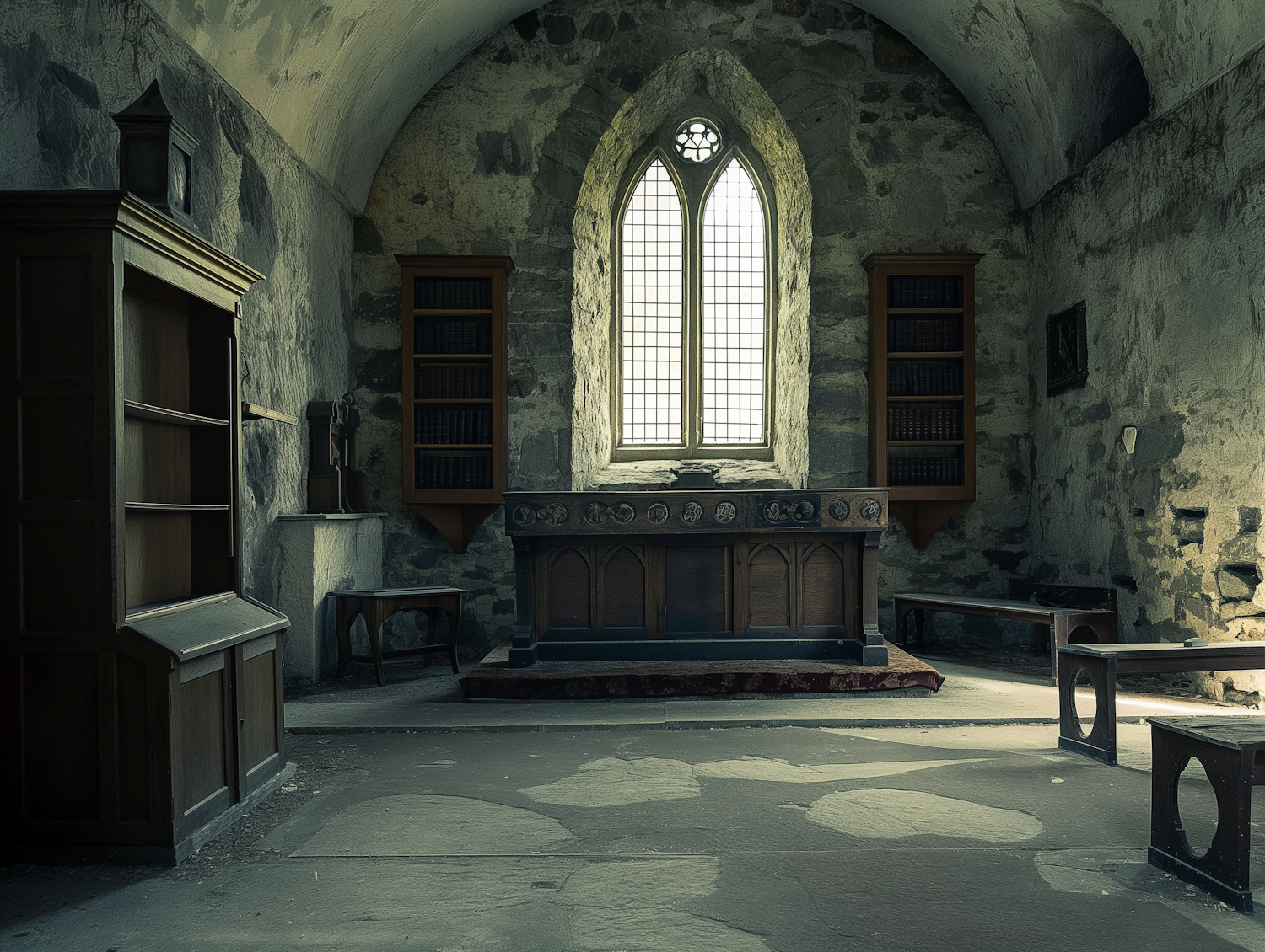 Serene Gothic Church Interior