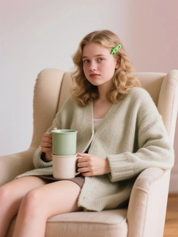Woman Holding Mugs