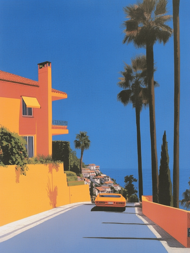 Coastal Drive with Orange Car