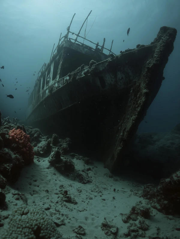 Sunken Shipwreck Scene