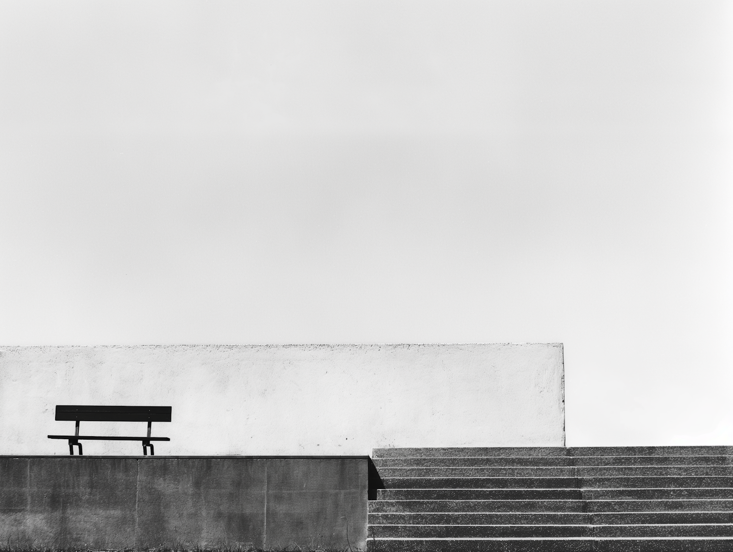 Minimalist Composition with Bench