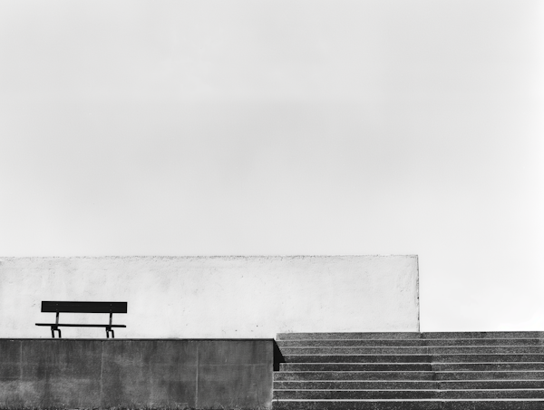 Minimalist Composition with Bench