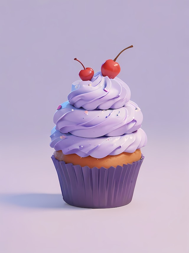 Purple Frosted Cupcake