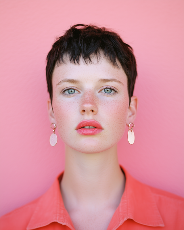 Portrait with Pink Background