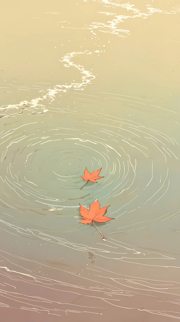 Autumn Leaves on Water