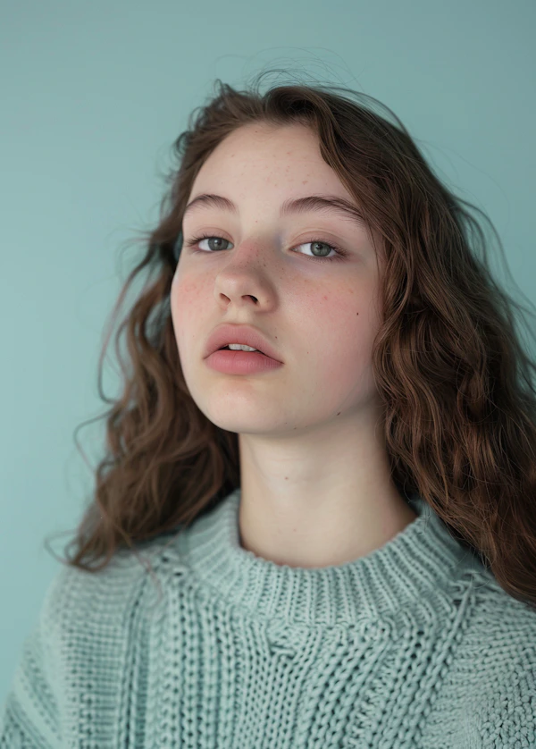 Serene Contemplative Young Woman