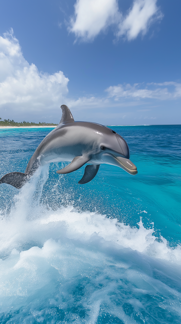 Dolphin Leaping in Ocean