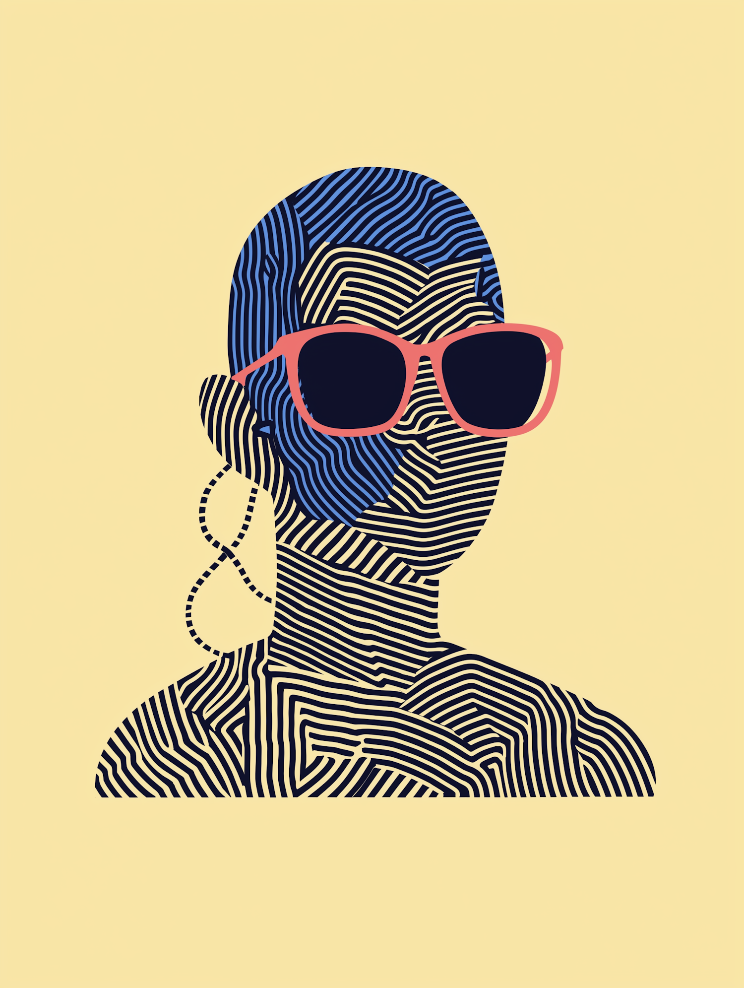 Stylized Portrait with Sunglasses