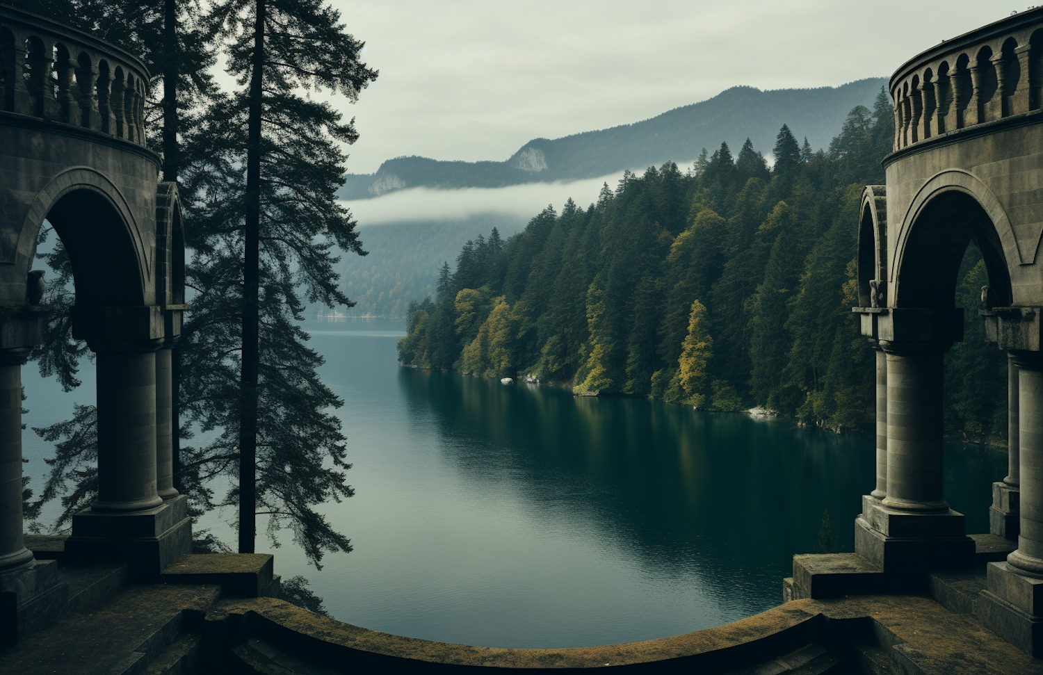 Autumnal Serenity from the Stone Overlook