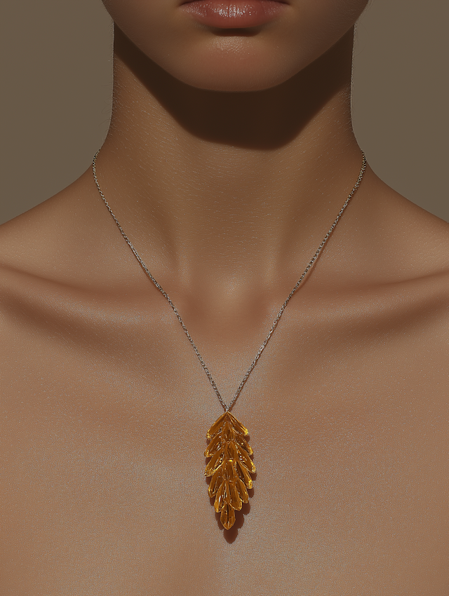 Close-up of Gold Pendant Necklace