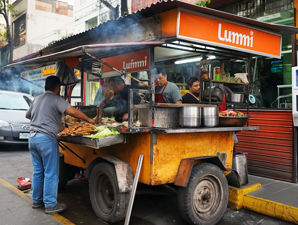 Vibrant Street Food Cart Scene