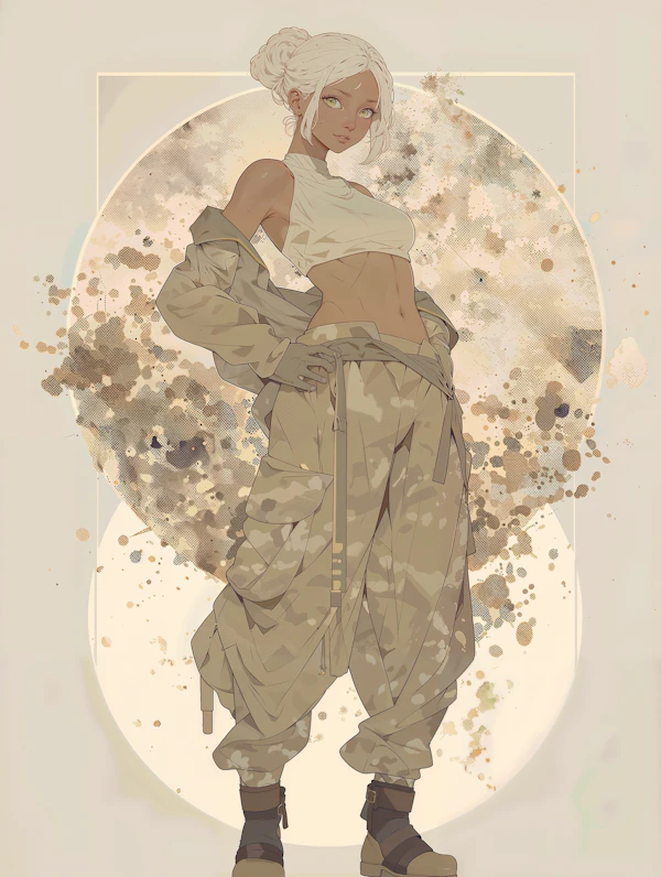 Stylized Person in Camouflage