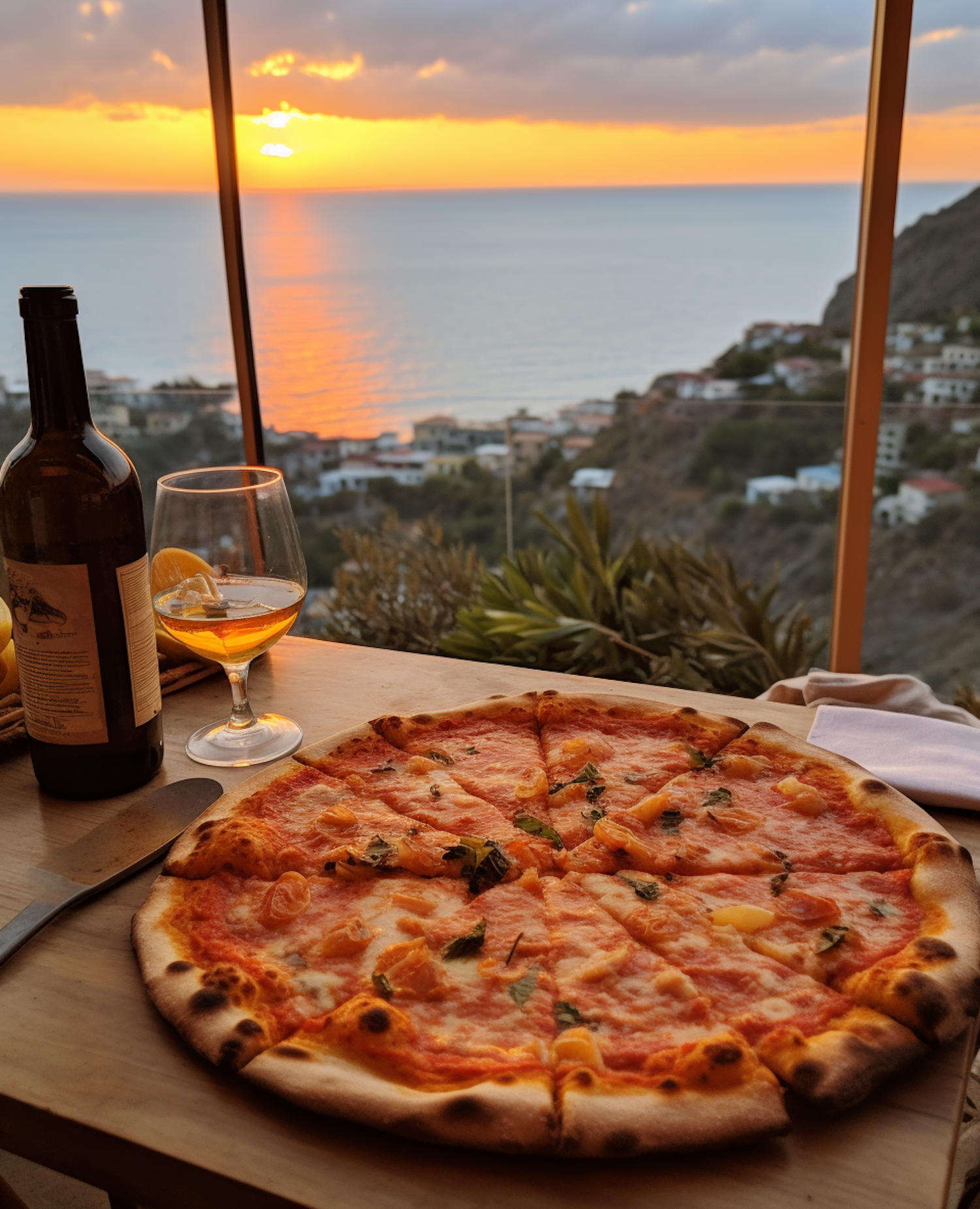 Sunset Seaside Pizza Feast