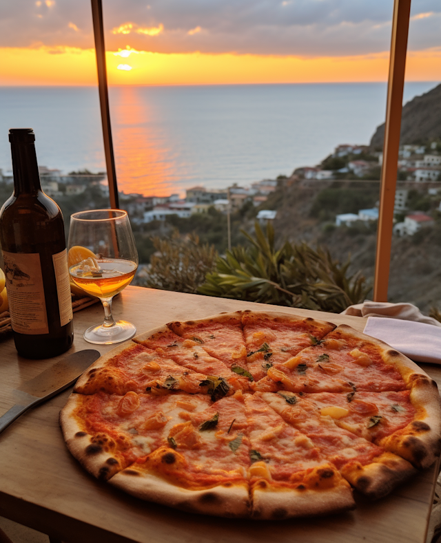 Sunset Seaside Pizza Feast