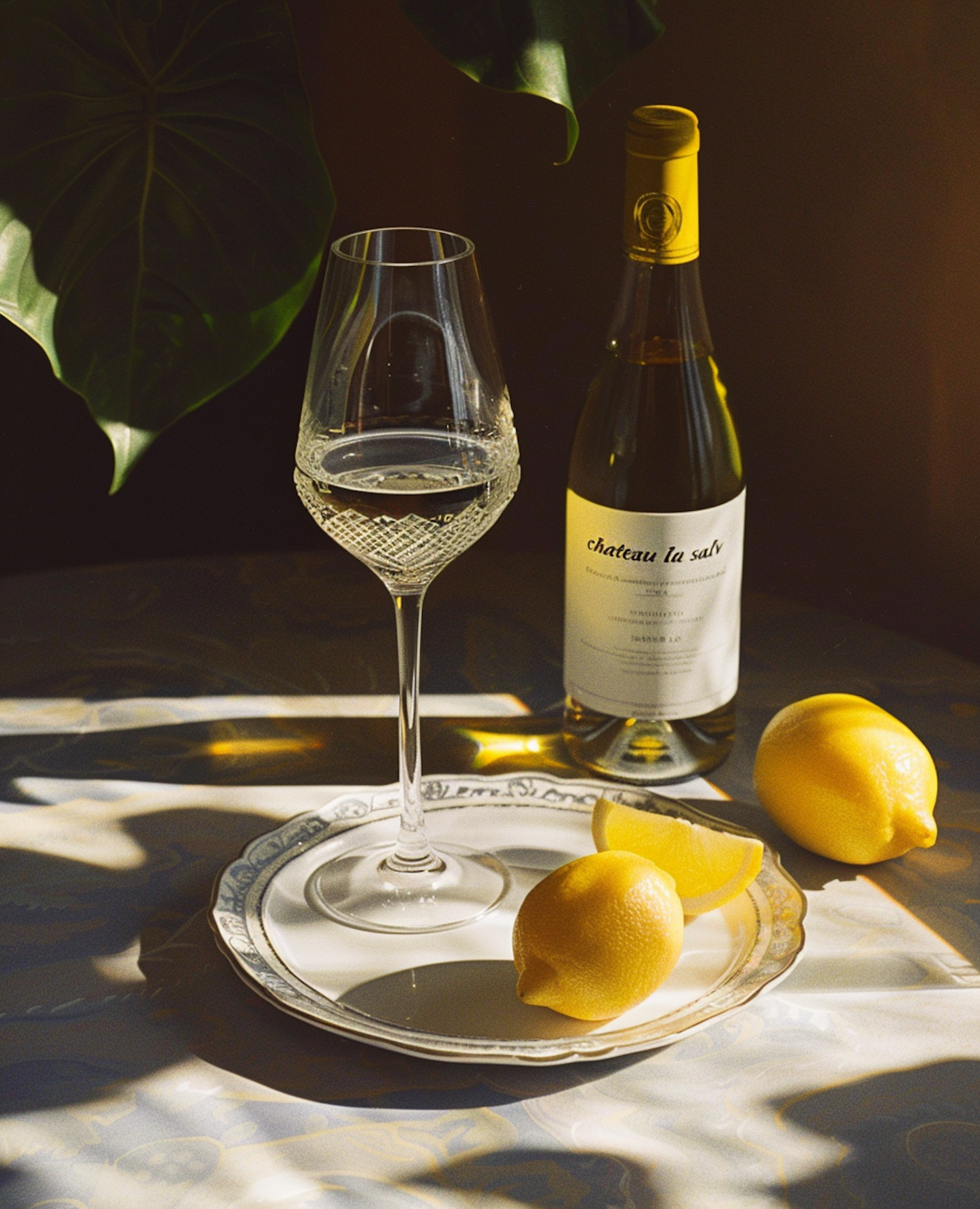 Elegant Table Setting with Lemons