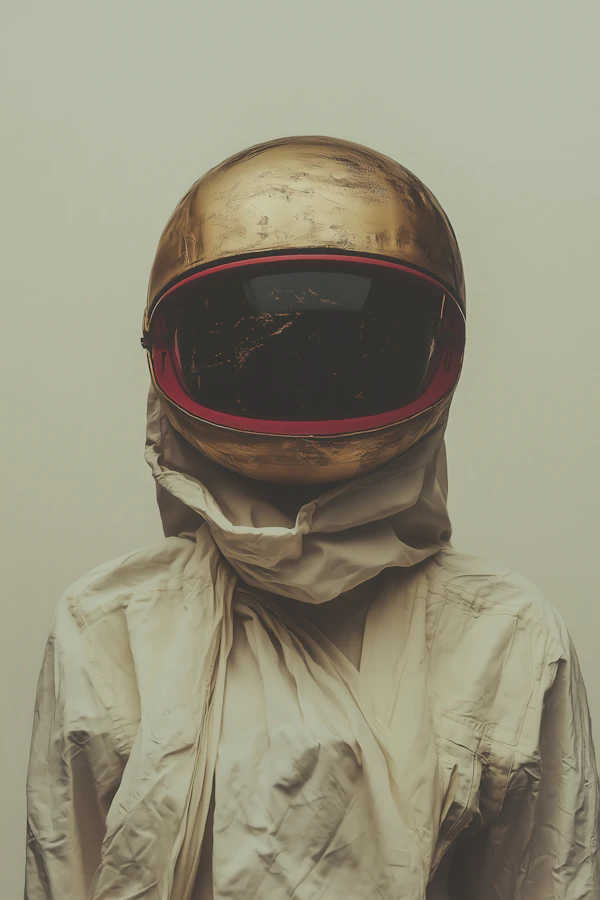 Futuristic Gold Helmet
