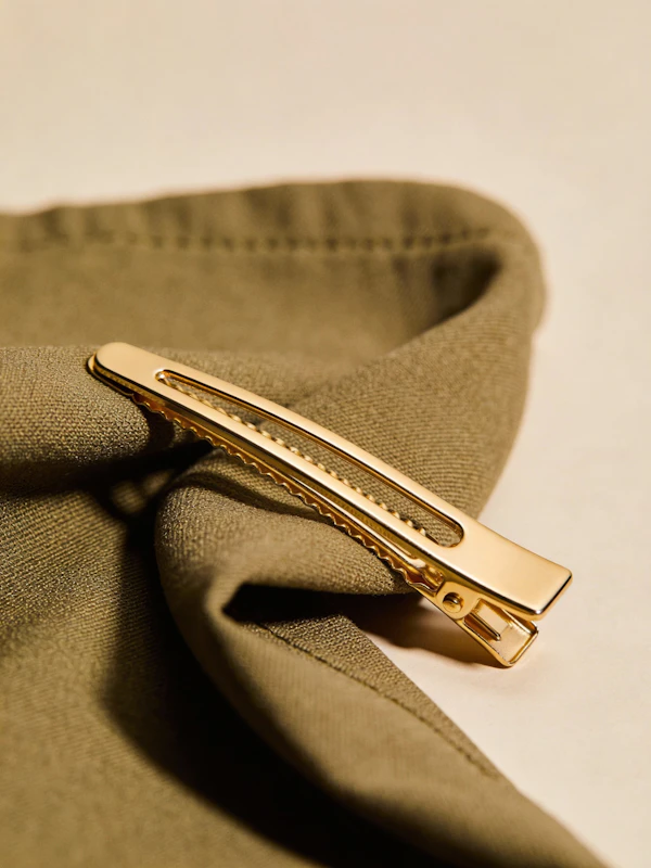 Golden Hair Clip Close-Up