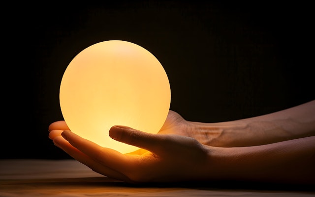 Hands Cradling Glowing Sphere