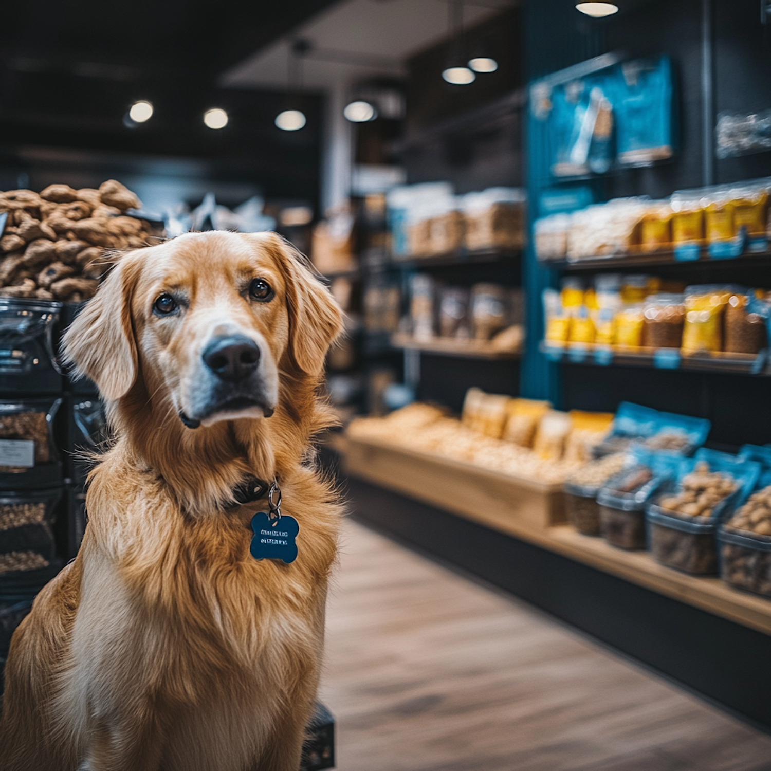 Golden Retriever in Pet Store