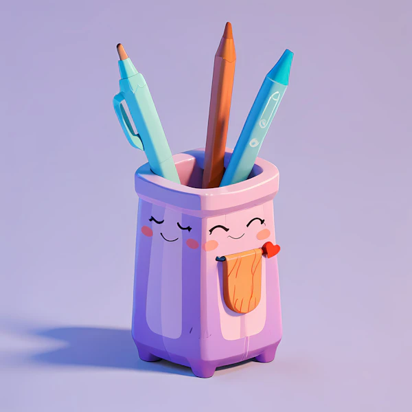 Whimsical Cartoon Pencil Holder