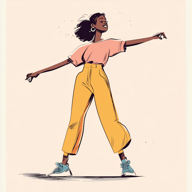 Joyful Dancing Woman Illustration