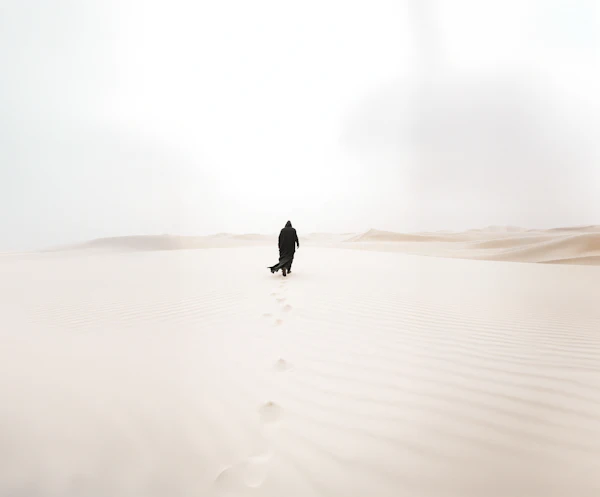 Solitary Figure in Desert