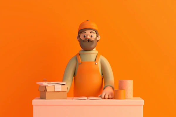 3D Character at Counter