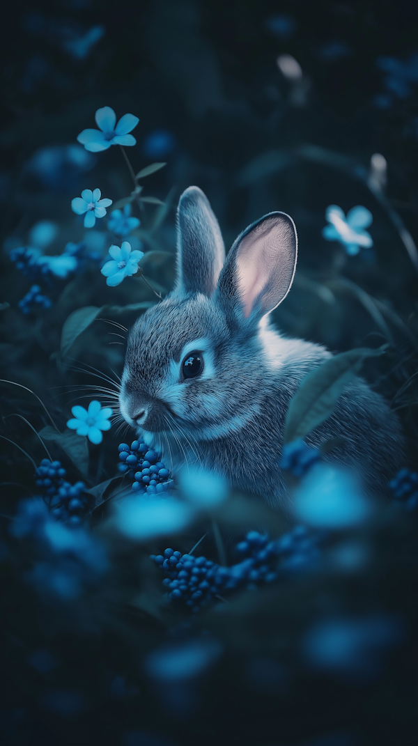 Serene Blue Rabbit