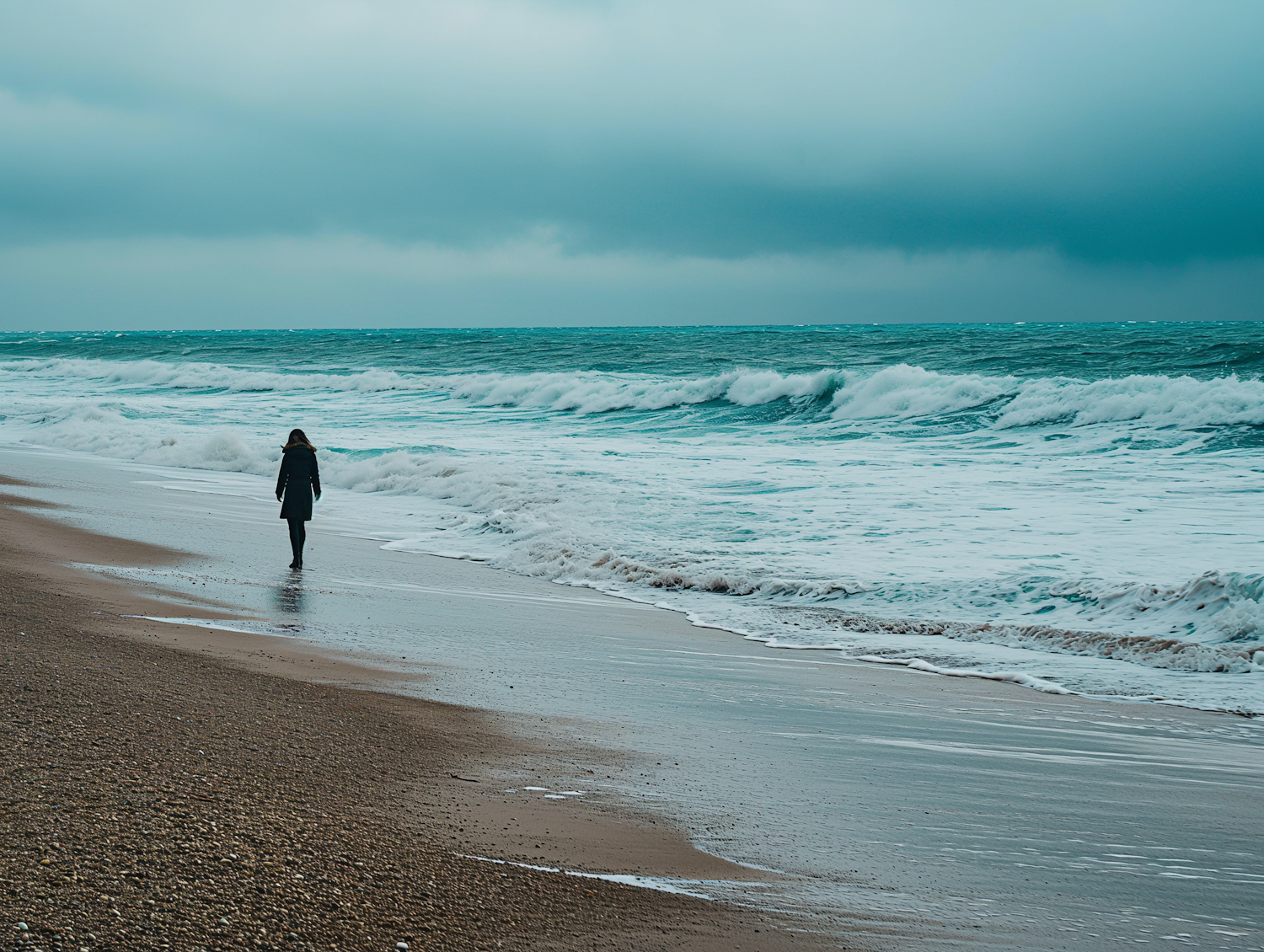 Contemplation by the Turbulent Sea