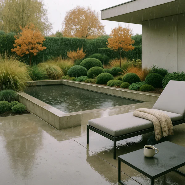 Serene Rainy Patio