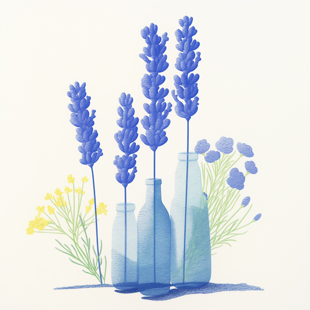 Serene Blue Lavender Still Life