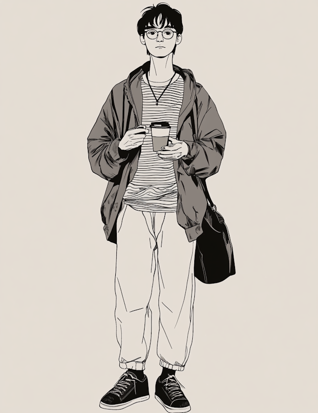 Stylish Young Man with Coffee