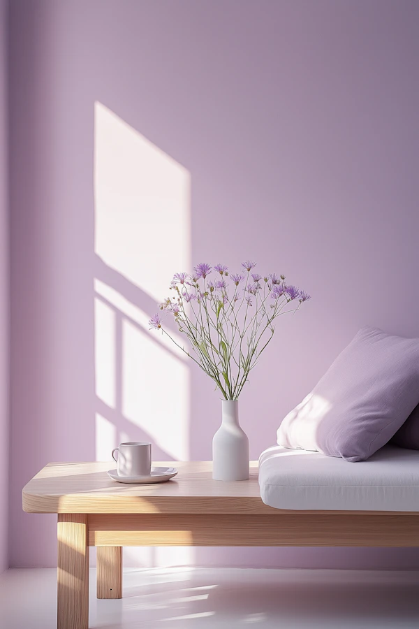 Minimalist Lavender Scene