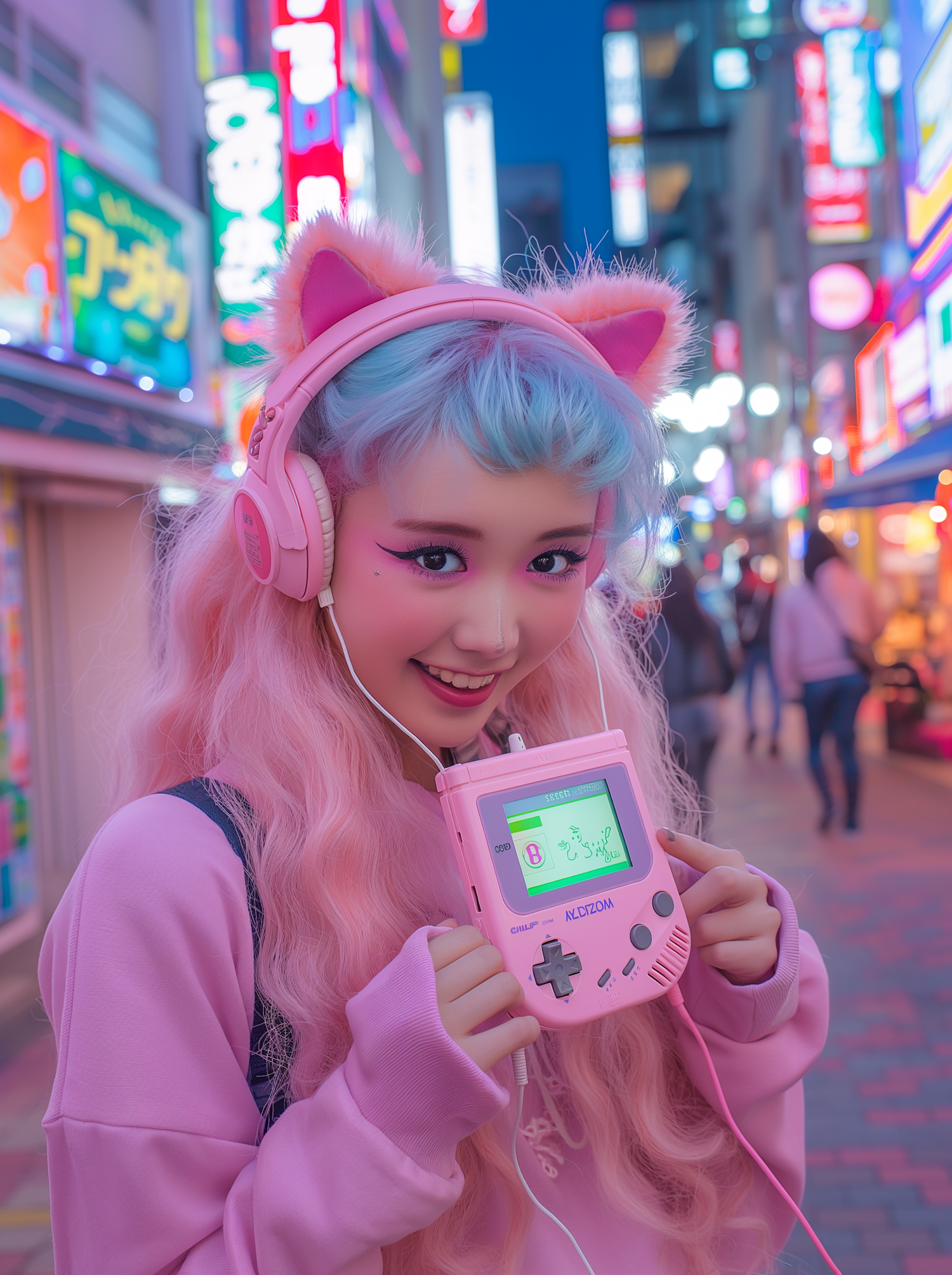 Vibrant Urban Gamer Girl