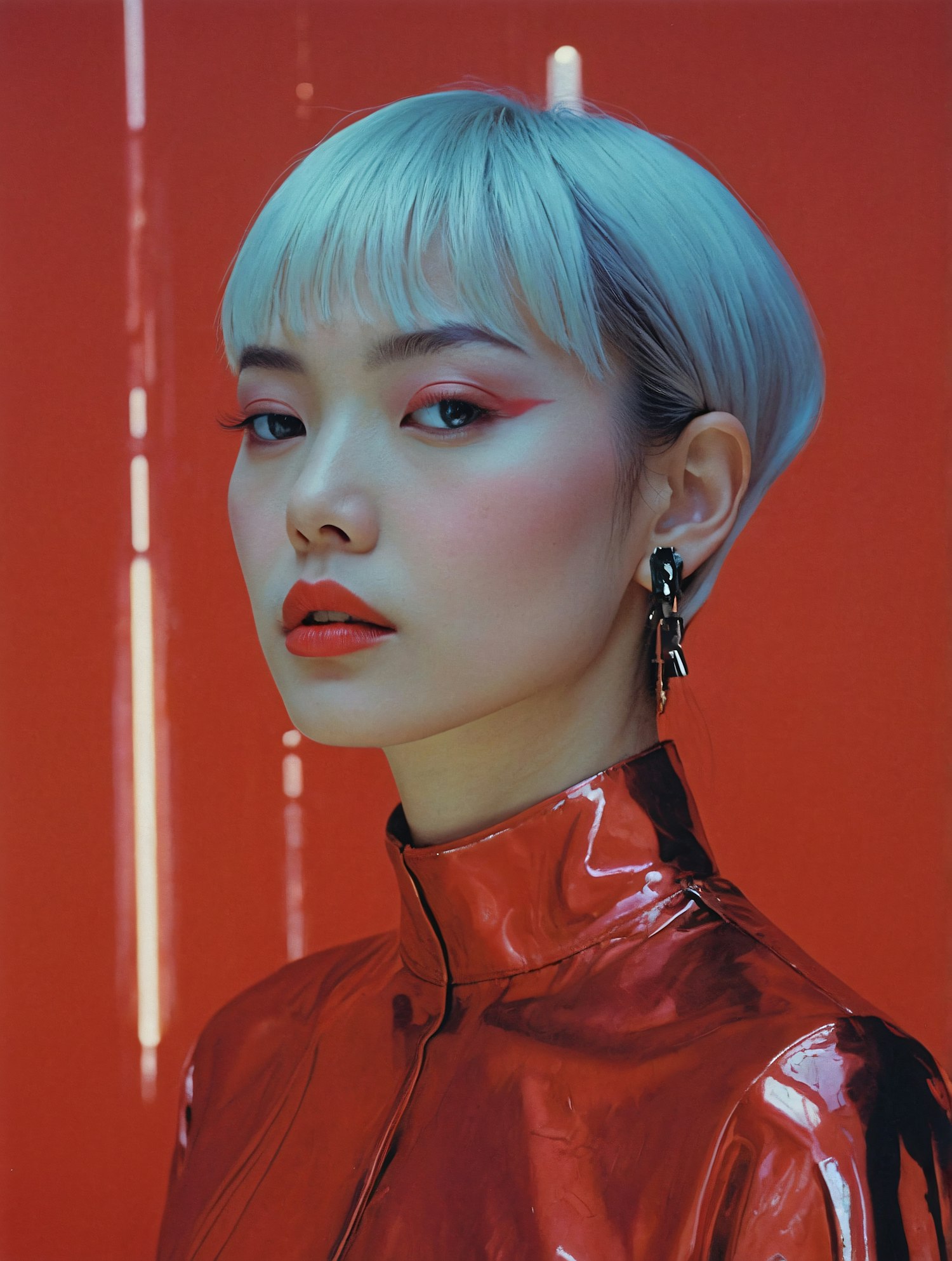 Striking Portrait with Red Theme