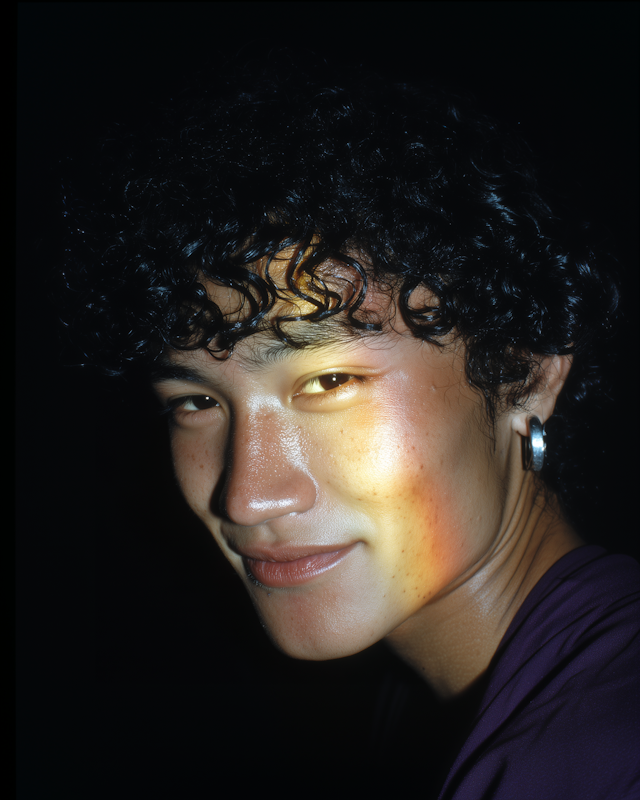 Portrait with Multicolored Light