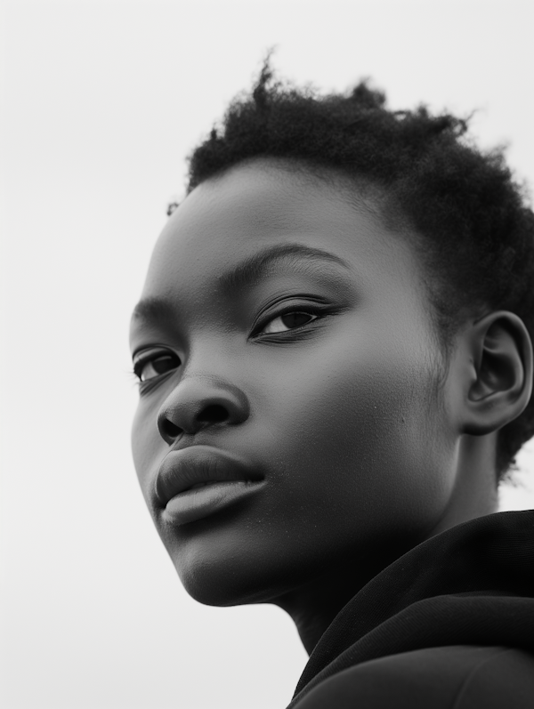 Monochromatic Portrait of Young Woman