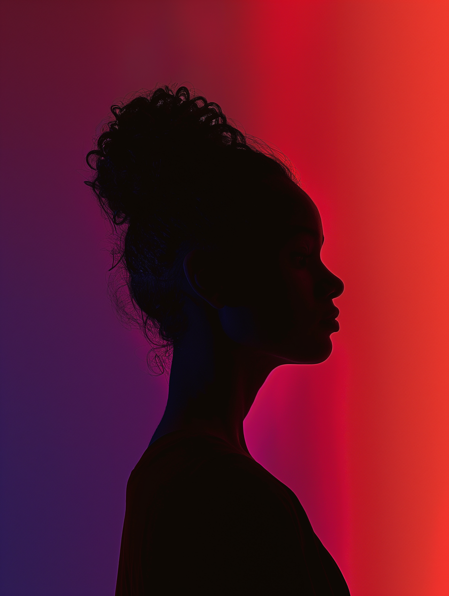 Silhouette of a Woman with Vibrant Background