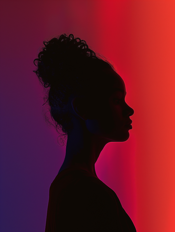 Silhouette of a Woman with Vibrant Background