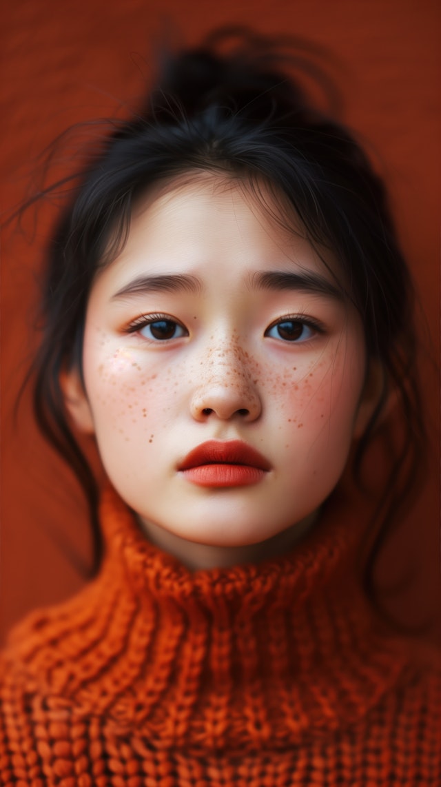 Warm Portrait of East Asian Girl