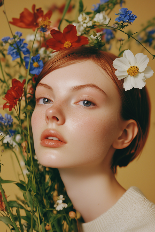 Portrait with Flowers