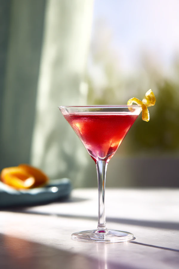 Red Cocktail with Lemon
