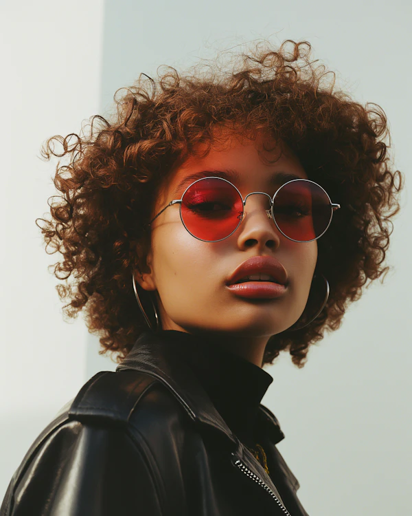 Portrait of a Stylish Woman with Sunglasses