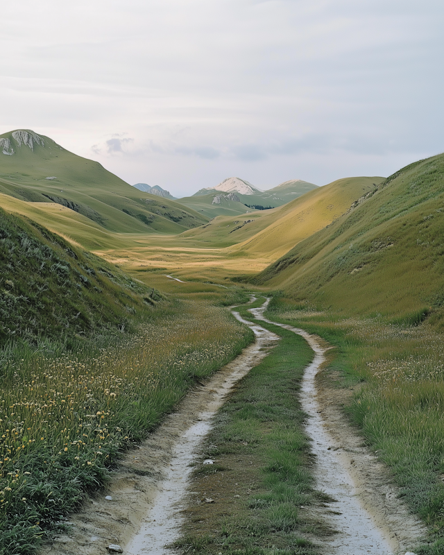 Serene Landscape with Winding Path