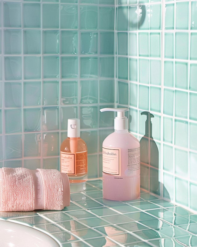 Pastel Bathroom Countertop