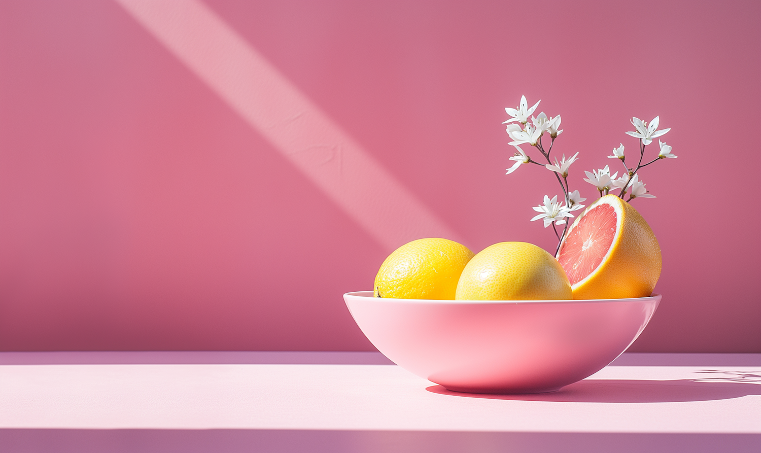 Citrus Fruits and Flowers Still Life
