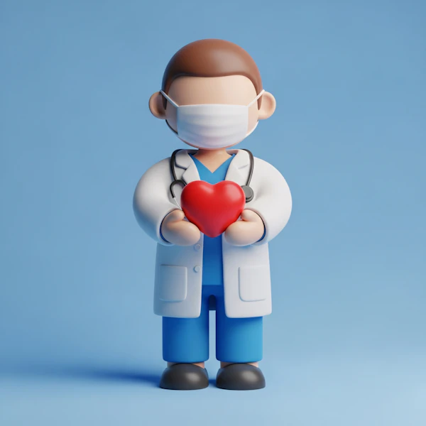 Cartoon Doctor with Heart